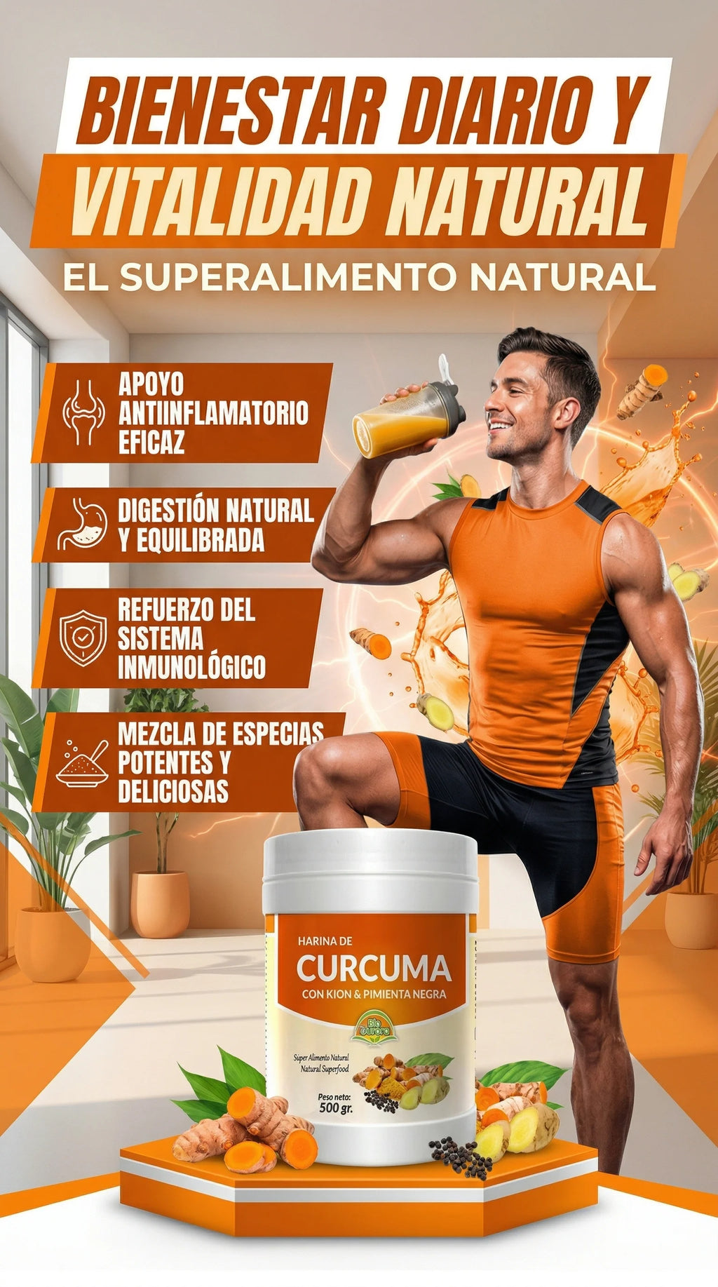 Cúrcuma Complex con Jengibre y Pimienta Negra – Antiinflamatorio Natural