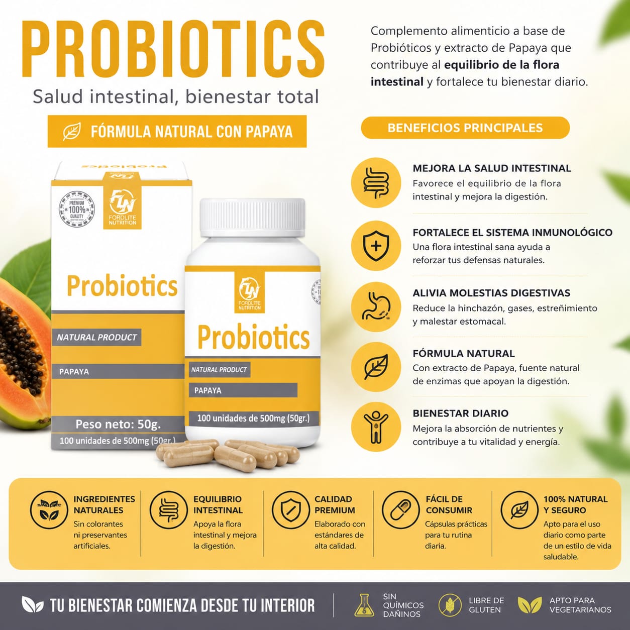 Probióticos Complex – Equilibra tu Flora Intestinal y Refuerza tus Defensas
